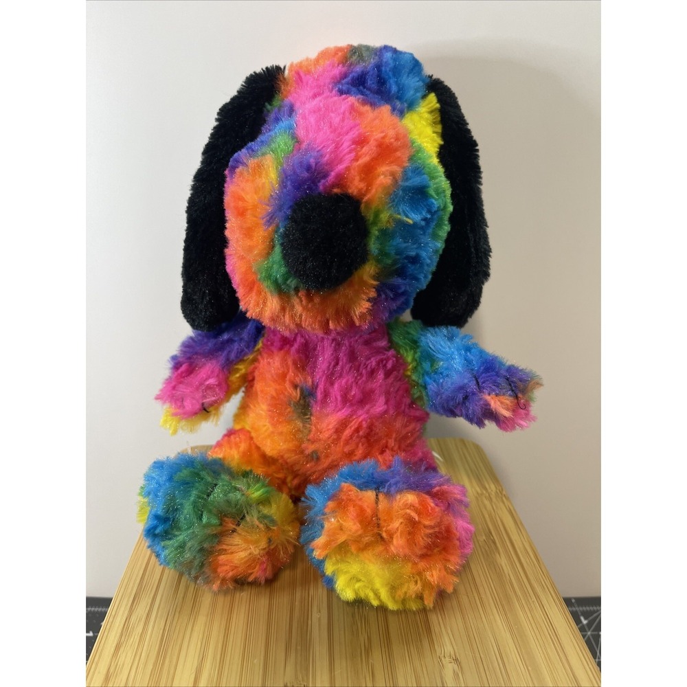 Fiesta Peanuts Gang Snoopy Dog 9" Plush Stuffed Animal Toy Neon Tie‎ Dye Pup
